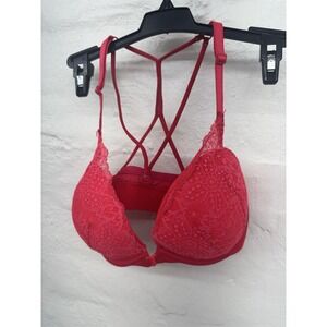 Victorias Secret PINK Push Up‎ Bra Pink Lace and Adjustable Straps- Size 32DD